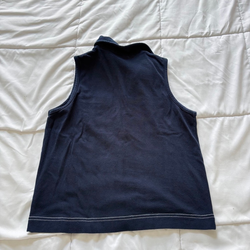Vintage 90s Blue Button Front Top Blouse Small 100% Cotton European‎ Summer - Picture 5 of 5